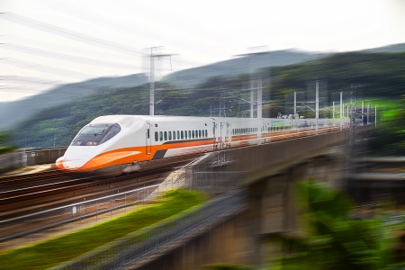 modern train speeding with motion blur for adv or others purpose useのeditorial素材
