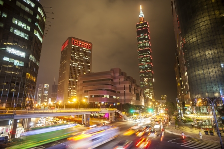 Nice night view of Taipei city, Taiwan for adv or others purpose useのeditorial素材