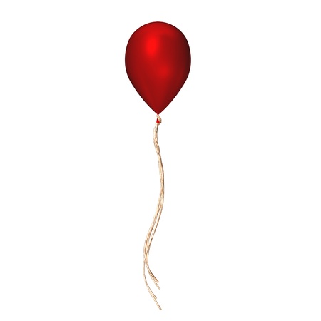  red balloon with ribbonの写真素材
