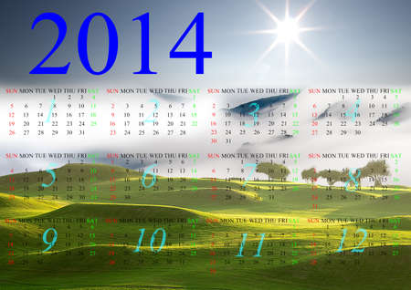 2014 calendar for adv or others purpose useの写真素材