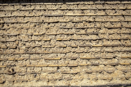 Wall made up of mud-brick and soil instead of cement or mortar