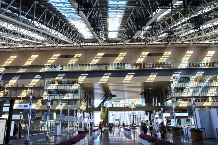 OSAKA, JAPAN - April 13  The newly rebuilt Osaka Station in Umeda is the busiest transit hub in Western Japan and hosts upscale shops and fine dining establishments April 13, 2013 in Osaka, Japan のeditorial素材