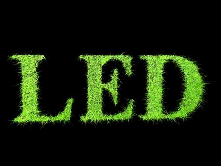 LED word for Light bulb conceptの写真素材