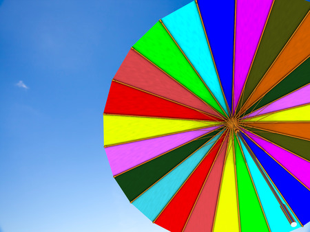 Unbrella with nice sky isolated with whiteの写真素材