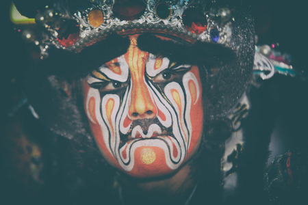 New Taipei City, Taiwan - October 1, 2011  Disciples play Infernal Generals in the parade  Editorial Use Only のeditorial素材