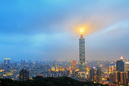 Nice view of taipei city, Taiwanの写真素材