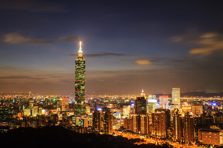 Nice view of Taipei night, Taiwan for adv or others purpose useのeditorial素材