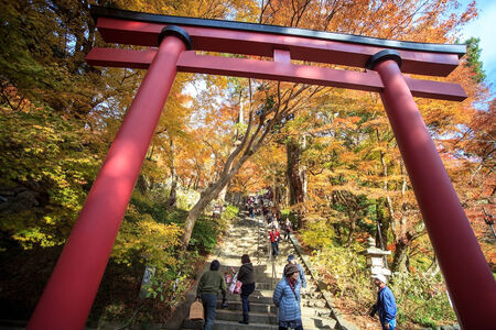 Nara, Japan - November 27, 2013  Tanzan Shrine , also known as the Danzan Shrine, is a Shinto shrine in Sakurai, Nara Prefecture, Japanのeditorial素材