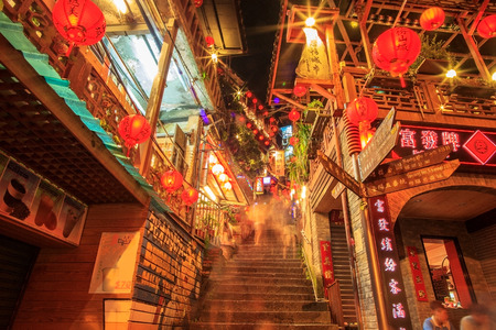 New Taipei City, Taiwan - June 30, 2014  Hillside teahouses in Jiufen, Taiwan 