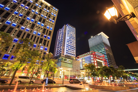 Taipei City, Taiwan - July 5, 2014: The Night view of Taipei City, Taiwanのeditorial素材