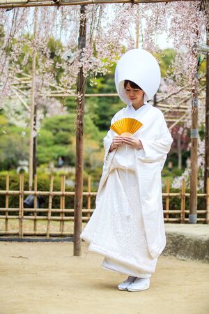 KYOTO, JAPAN-APRIL 12: Celebration of a typical wedding in Japan on April 12,2013 in Kyoto, Japanのeditorial素材