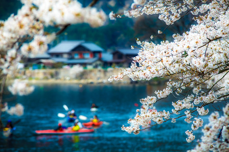 Shiga Prefecture, Japan - April 14, 2013: Located in Shiga Prefecture Makino Takashima-cho Kaizu, reef area that is protruding into Lake Biwa Kaizu Osaki (Kaizu Osaki). One of the Lake Biwa Eightのeditorial素材