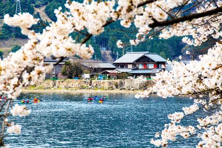 Shiga Prefecture, Japan - April 14, 2013: Located in Shiga Prefecture Makino Takashima-cho Kaizu,...