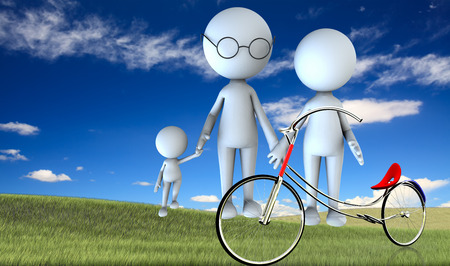 happy family scene outdoors
