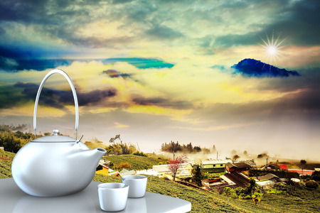 Teapot with nice background for adv or others purpose useの写真素材