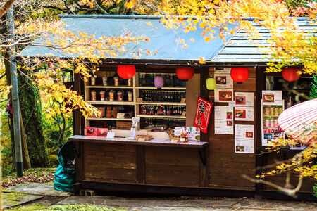 Kyoto, Jpana - November 20, 2013: Red leaves of the maple in autumn for adv or others purpose useのeditorial素材