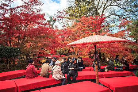 Kyoto, Japan - November 26, 2013: Autumn Colors in Eikando Temple, Kyoto, Kansai, Japanのeditorial素材