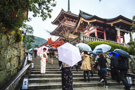 Kyoto, Japan - November 25, 2013: Kiyomizu-dera Temple Gate in Kyoto, Japanのeditorial素材
