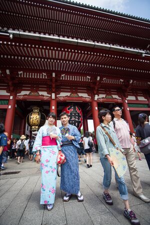 Tokyo, Japan - AUG 13 2015 : Senso-ji Temple, Asakusa, Tokyo, Japanのeditorial素材