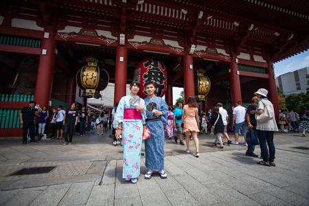 Tokyo, Japan - AUG 13 2015 : Senso-ji Temple, Asakusa, Tokyo, Japanのeditorial素材