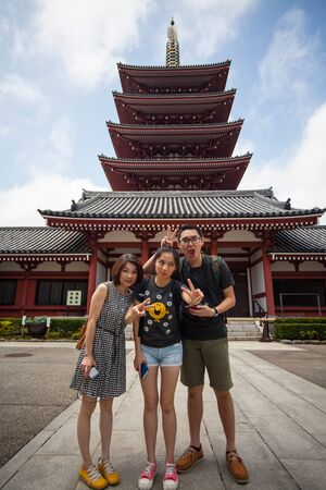 Tokyo, Japan - AUG 13 2015 : Senso-ji Temple, Asakusa, Tokyo, Japanのeditorial素材
