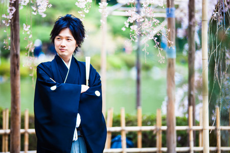 Kyoto, Japan - July, 12 : The perspective view of kyoto stree view as background in the sakura seasonのeditorial素材