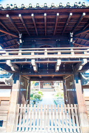 Kyoto, Japan - July, 12 : The perspective view of kyoto stree view as background in the sakura seasonのeditorial素材