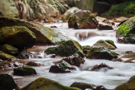 The Huangsi River bed with nice water in Taipei, Taiwanの写真素材
