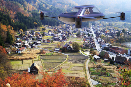 The most advanced four-axis manned vehicles powered by elecの写真素材