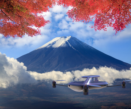 The most advanced four-axis manned vehicles powered by elecの写真素材