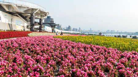 Taipei, Taiwan - March 6, 2013 :  Taipei Taiwan scenery along the bike path