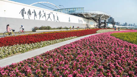 Taipei, Taiwan - March 6, 2013 :  Taipei Taiwan scenery along the bike pathのeditorial素材