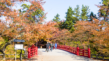 Aomori, Japan - 31 Oct, 2014 : Beautiful season at the Hirosaki Castle Park in Hirosaki, Aomori, Japanのeditorial素材