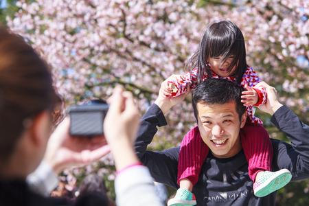 New Taipei City, Taiwan - 28 March, 2016 : Tien-Yuan temple with cherry blossom in New Taipei City, Taiwanのeditorial素材