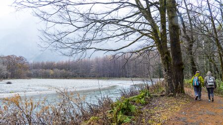 The fall season of kamikochi national park, Japanのeditorial素材