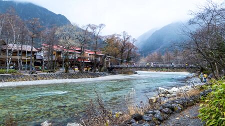 The fall season of kamikochi national park, Japanのeditorial素材