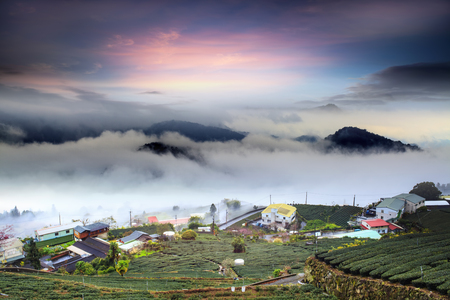 The Alishan,Chiayi County,Taiwan:Sunset cloudsの写真素材