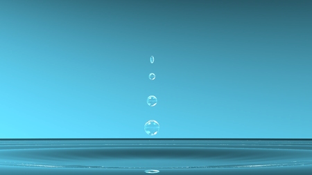 The 3d rendering of Blue water splash with nice background colorの写真素材