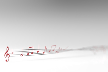 3d rendering of music symbol with nice background colorの写真素材