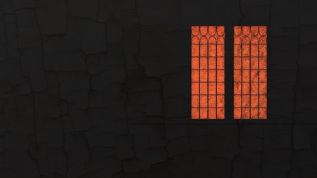 3d rendering the wall with window and the light from the windowの写真素材