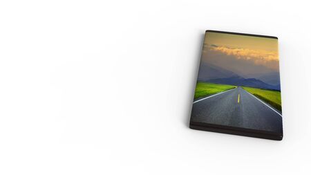 The 3d rendering of take the phone to trave with nice backgroundの写真素材