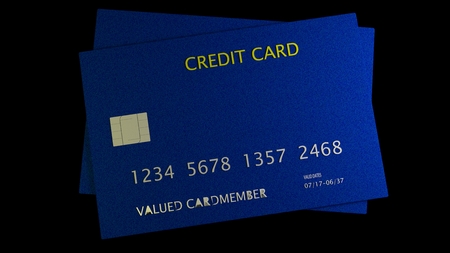 The 3d rendering of nice credit card with clear backgroundの写真素材