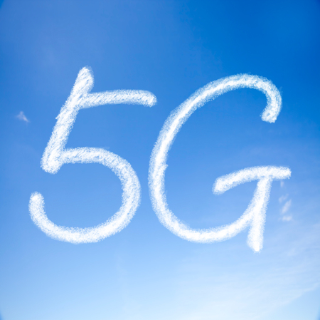 The 5G signal communication icon with nice backgroundの写真素材