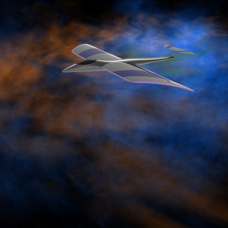 The private jet plane in the sky with nice backgroundの写真素材