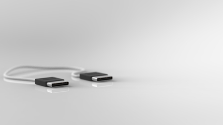 The 3d rendering of USB type C connector with nice background