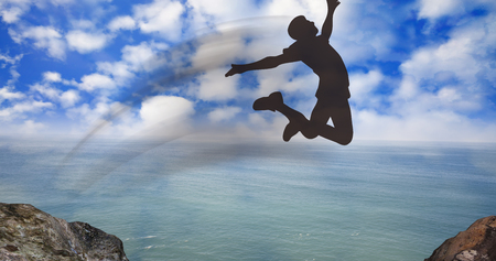 The high mountain ocean beauriful morning sunrise landscapeの写真素材