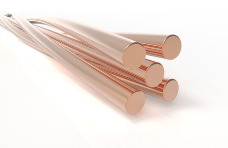 The 3d rendering of wires isolated on the white background