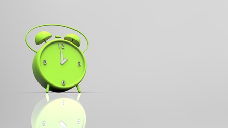The 3d rendering of alarm clock with nice background colorの写真素材