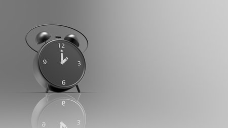 The 3d rendering of alarm clock with nice background colorの写真素材