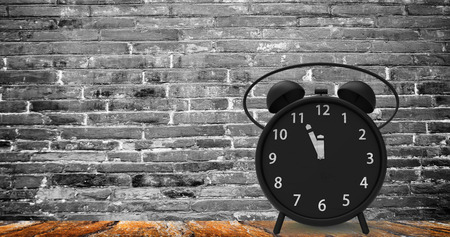 The 3d rendering of alarm clock with little minutes to twelve o'clockの写真素材
